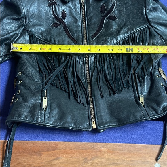 Protect Leather Fringe Motorcycle jacket - Picture 10 of 13